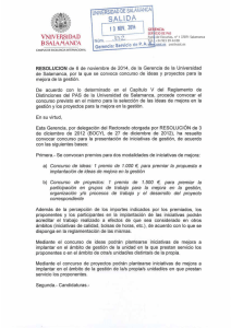 Concurso de ideas y proyectos de mejora de la gestión 2014