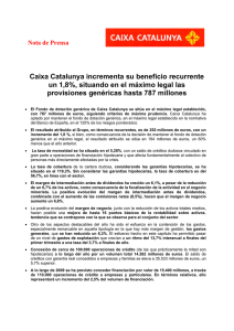 Nota de Prensa - CatalunyaCaixa