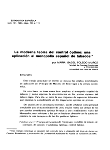 una aplicación al monopolio español de tabacos