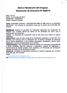 Banco Hipotecarto det Uraguay Resolución de Directorio No 0006/,15
