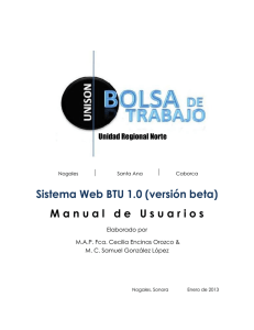Sistema Web BTU 1.0 (versión beta) M a n u a l   d e   U s u a r i o s