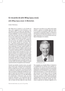 En recuerdo de John Wing (1923-2010). - OME-AEN