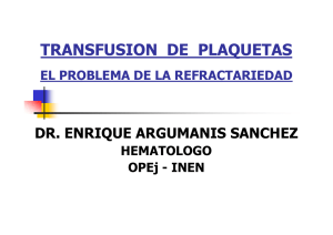 TRANSFUSION DE PLAQUETAS