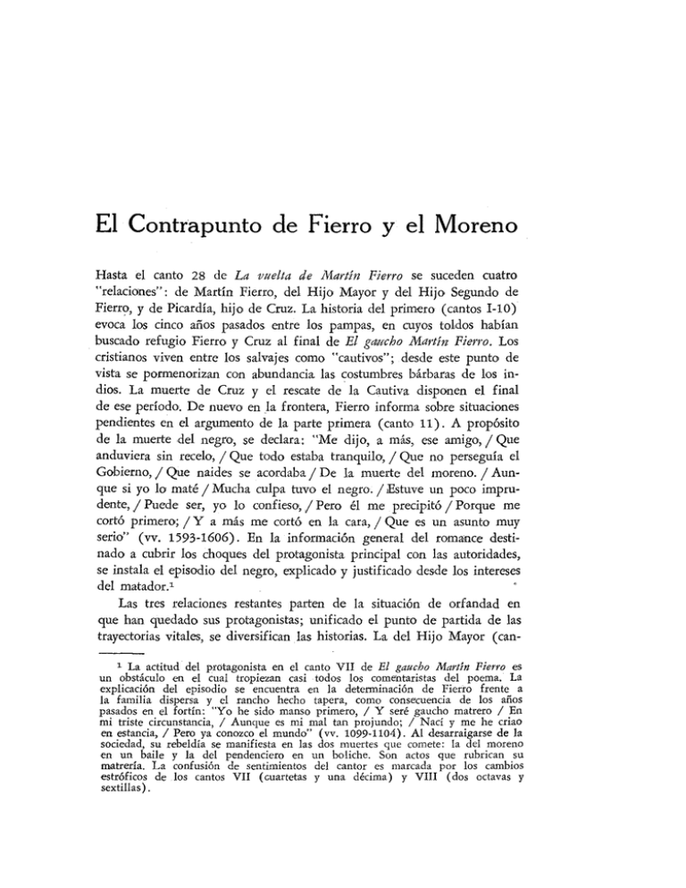 El Contrapunto De Fierro Y El Moreno