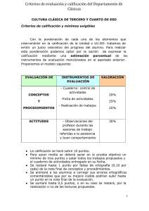 Criterios de evaluación y calificación del Departamento de Clásicas