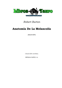 Anatomía De La Melancolía