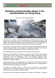 Hombres enmascarados atacan a los manifestantes en Hong Kong