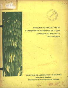 ` consumo de banano`verde y crecimiento de bovinos de carne ._ a