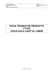 coca-cola light al limón - Coca