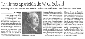 La última aparición de WG Sebald