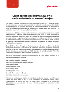 Cepsa aprueba las cuentas 2014 y el nombramiento de un nuevo