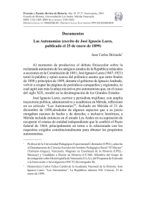 Las Autonomías (escrito de José Ignacio Lares, publicado el 25 de