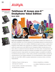 Teléfonos IP Avaya one-X™ Deskphone Value Edition