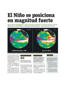 El Niño se posiciona en magnitud fuerte