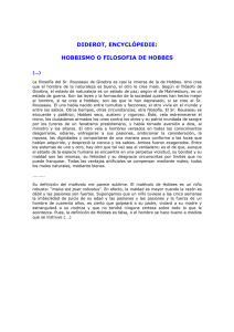 DIDEROT, ENCYCLÓPEDIE: HOBBISMO O FILOSOFIA DE HOBBES