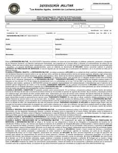 DEFENSOR&Iacute;A MILITAR