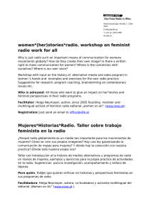 women*(her)stories*radio. workshop on feminist radio work for all