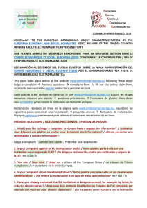 21 MARCH-MARS-MARZO 2015 COMPLAINT TO THE EUROPEAN