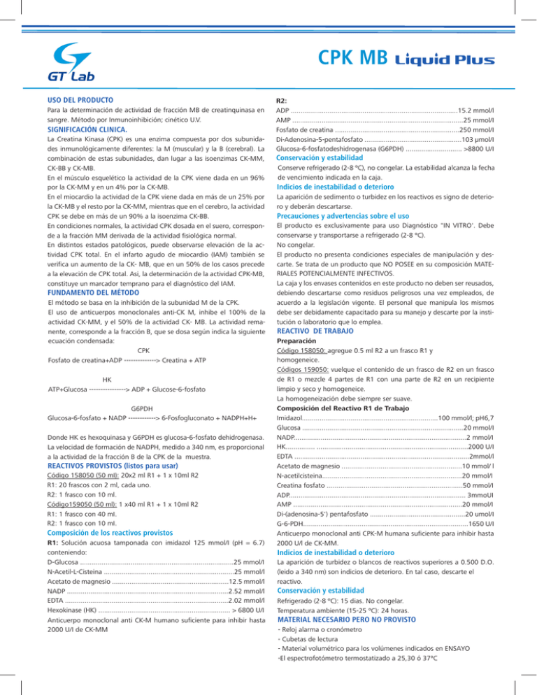 CPK MB GT Laboratorio