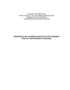 Propuesta de un Men&uacute; Ejecutivo tipo Gourmet para el Restaurante