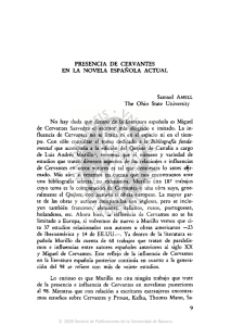 PRESENCIA DE CERVANTES EN LA NOVELA ESPA&Ntilde;OLA