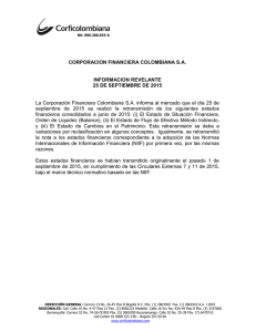 CORPORACION FINANCIERA COLOMBIANA S.A. INFORMACION
