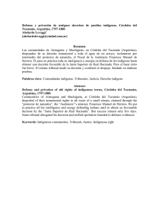 defensa y privacion de antiguos derechos de pueblos indigenas