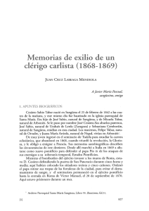 Memorias de exilio de un clérigo carlista (1868-1869).