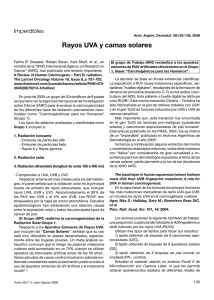 Rayos UVA y camas solares - Archivos Argentinos de Dermatología