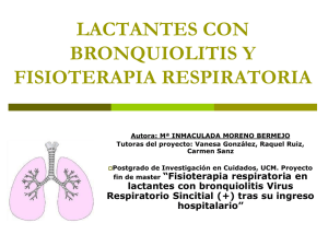 fisioterapia respiratoria en lactantes con bronquiolitis virus