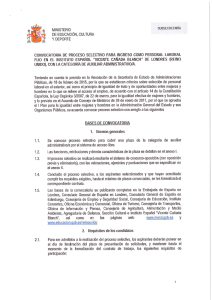 convocatoria de proceso selectivo para ingreso como personal