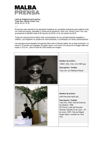 Lista de imágenes para prensa Yoko Ono. Dream Come True 24.06