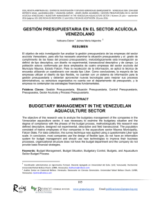 Gestión presupuestaria en el sector acuícola venezolano