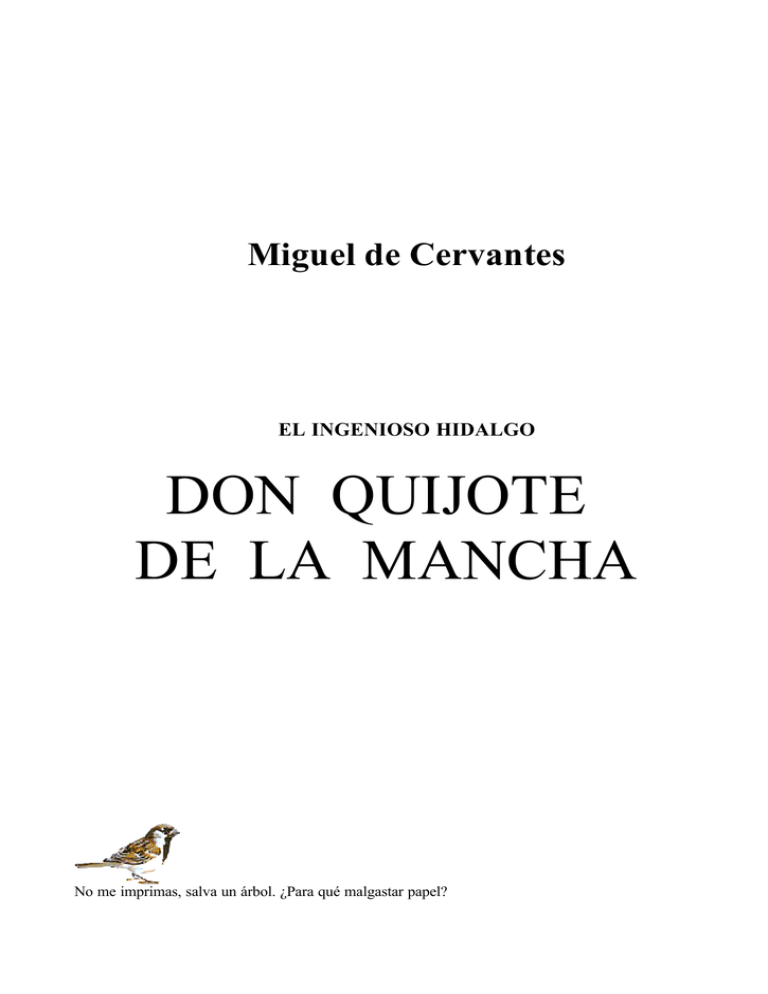 Don Quijote De La Mancha