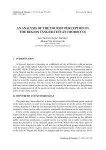 an analysis of the tourist perception in the region tánger