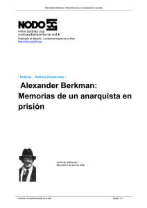Alexander Berkman: Memorias de un anarquista en prisión