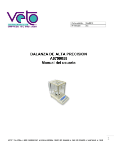 BALANZA DE ALTA PRECISION A6709058 Manual del usuario