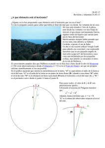 ¿A que distancia está el horizonte? c = a + b a b c b`