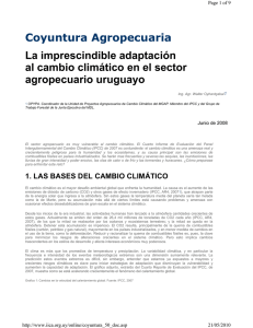 “Cambio climático en el sector agropecuario uruguayo”.