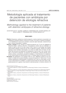 Metodología aplicada al tratamiento de pacientes con ambliopía por
