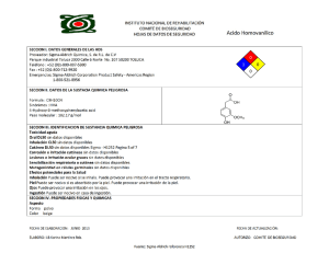 Acido Homovanilico - Instituto Nacional de Rehabilitación