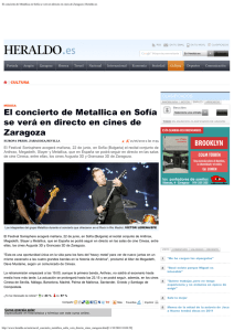 El concierto de Metallica en Sofía se verá en directo en cines de