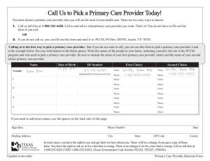 Call Us to Pick a Primary Care Provider Today!