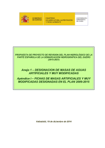 Anejo 1 – DESIGNACION DE MASAS DE AGUAS ARTIFICIALES Y