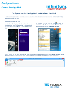 Configuración de Prodigy Mail en Windows Live Mail