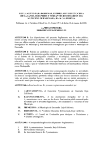 reglamento para designar, estimular y reconocer a ciudadanos