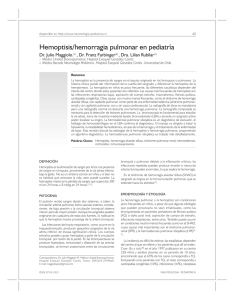 Hemoptisis/hemorragia pulmonar en pediatría