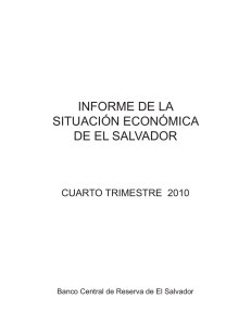 informe de la situación económica de el salvador, iv trimestre de 2010