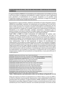 TACROLIMUS POR VÍA ORAL: SOLO SE DEBE PRESCRIBIR Y