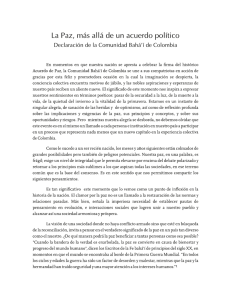 La Paz, mas alla de un acuerdo politico